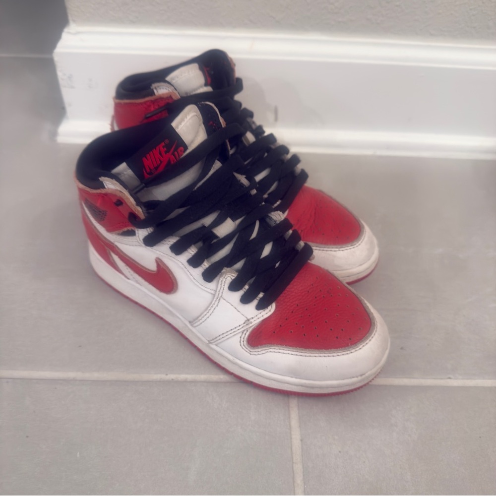 Nike Air Jordan 1 Red and White Sneakers